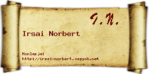 Irsai Norbert névjegykártya